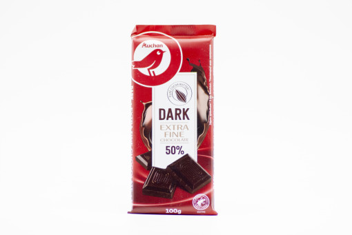 Auchan Dark extra fine chocolate 50% 100g