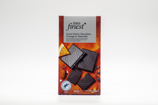 Tesco finest Swiss Dark Chocolate Orange & Almonds 100g
