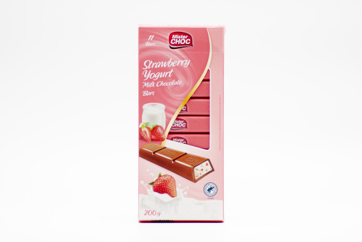 Mister Choc Strawberry Yogurt Milk Chocolate Bars 200g