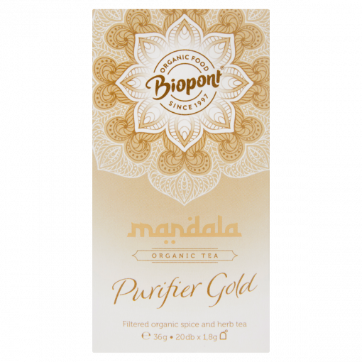 Biopont Mandala Purifier Gold filterezett, fűszeres & gyógynövényes BIO teakeverék 20 teafilter 36 g