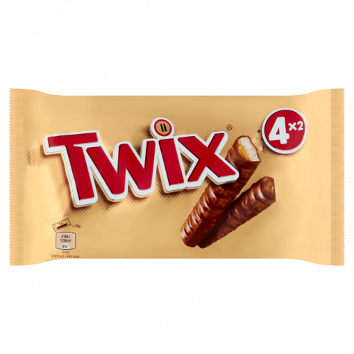 Twix kekszes szeletek karamellával tejcsokoládéba mártva 4 x 2 x 25 g (200 g)