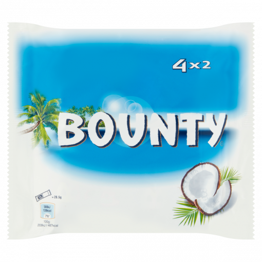 Bounty kókuszos szeletek tejcsokoládéba mártva 4 x 2 x 28,5 g (228 g)