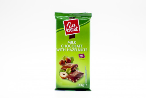 fin Carré Milk chocolate with hazelnuts 100g