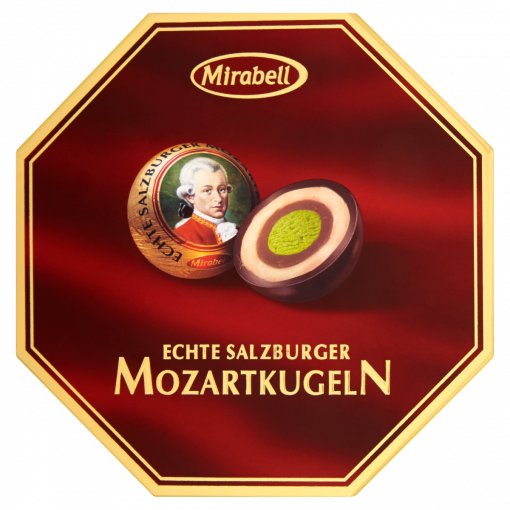 Mirabell Mozartkugeln étcsokoládé világos és sötét mogyoróskrém és marcipán töltelékkel 100 g