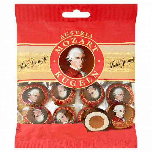 Victor Schmidt Mozartkugeln marcipánnal és nugátkrémmel töltött csokoládé praliné 148 g