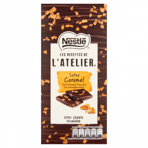 Nestlé l’Atelier étcsokoládé sós karamelldarabokkal 115 g