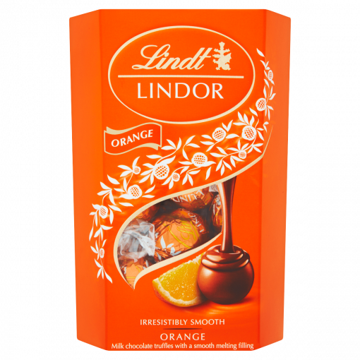 Lindt Lindor tejcsokoládé finom krémes töltelékkel narancs ízesítéssel 200 g