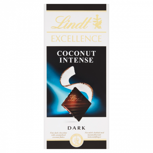 Lindt Excellence Intense Coconut extra keserű csokoládé karamellizált kókuszdarabokkal 100 g