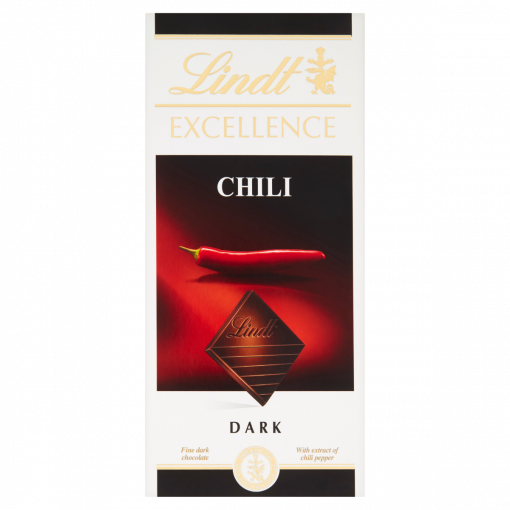 Lindt Excellence Chili svájci táblás étcsokoládé chilipaprika kivonattal 100 g