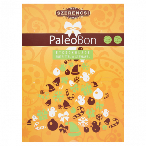 Szerencsi Paleobon étcsokoládés adventi kalendárium édesítőszerekkel 50 g