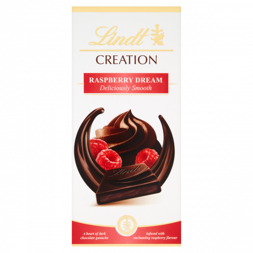 Lindt Creation Raspberry Dream málna ízű töltött keserű csokoládé 150 g
