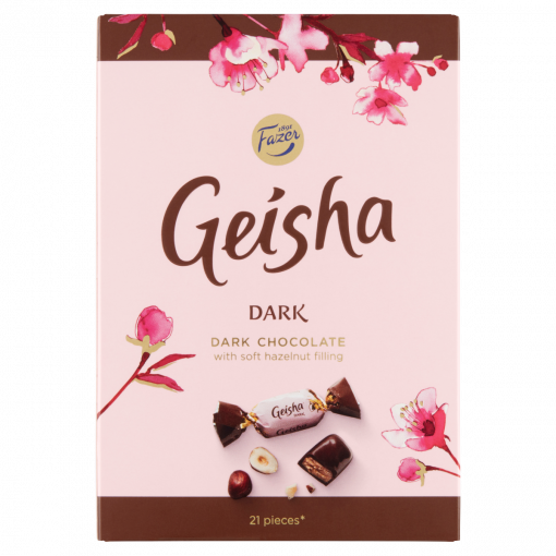Fazer Geisha Dark étcsokoládé szelet mogyorós nugát töltelékkel 150 g