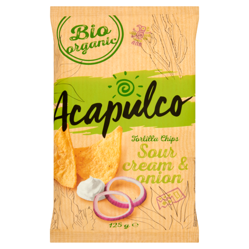 Acapulco BIO hagymás-tejfölös ízesítésű kukorica snack 125 g