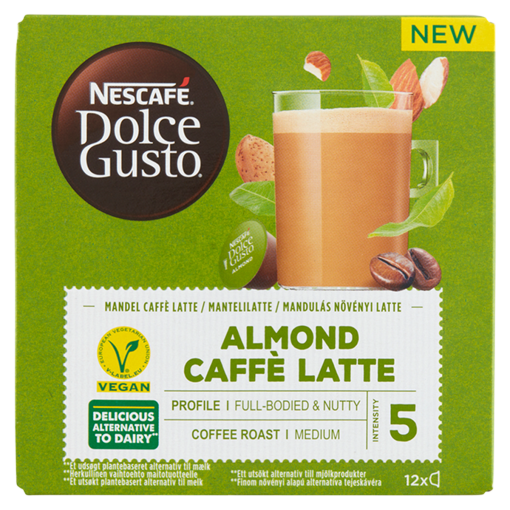 NESCAFÉ Dolce Gusto Almond Caffé Latte mandulás vegán kávékapszula 12 db/12 csésze 132 g
