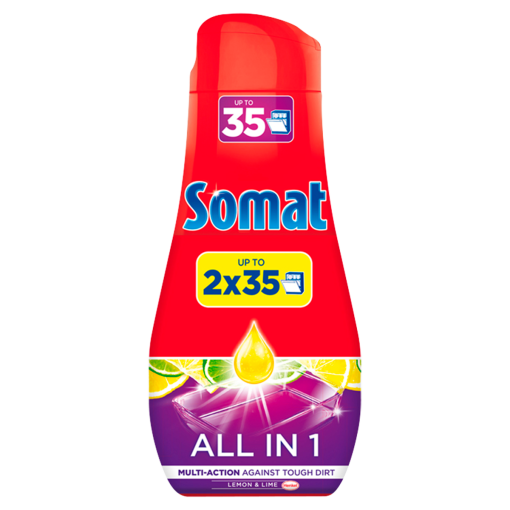 Somat All in 1 Lemon&Lime mosogatógép gél 70 mosogatás 2 × 630 ml