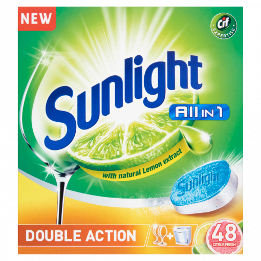 SUNLIGHT All in One Mosogatótabletta Citrusos 48 db (Dishwasher Tabs Lemon)