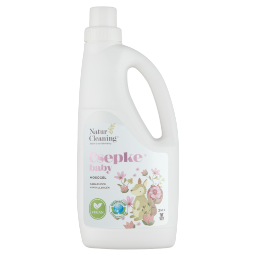 Natur Cleaning Csepke Baby Babapúder hipoallergén mosógél 14 mosás 1000 ml (Laundry Detergent)