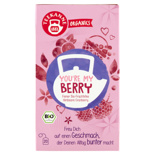 Teekanne You’re My Berry bio gyümölcstea természetes málna & vörös áfonya ízesítéssel 20 filter 45 g