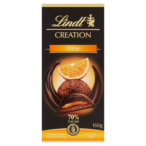 Lindt Creation Orange csokoládéhabbal és narancskrémmel töltött keserű csokoládé 150 g