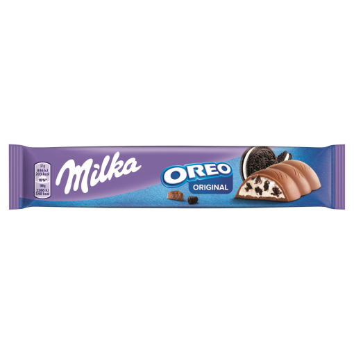 Milka & Oreo alpesi tejcsokoládé kakaós kekszdarabokkal és vaníliaízű tejes krémtöltelékkel 37 g