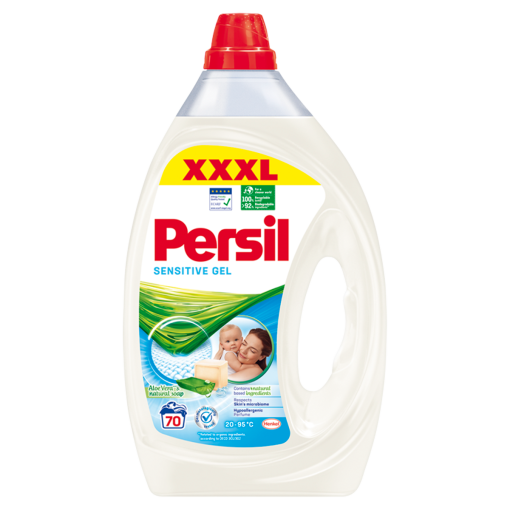 Persil Sensitive Gel folyékony mosószer fehér és világos ruhákhoz 70 mosás 3,5 l