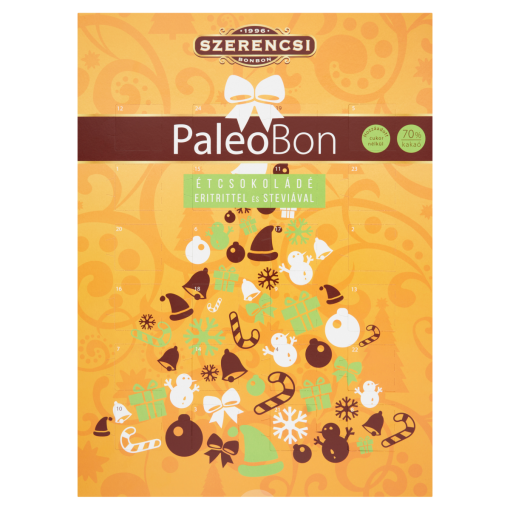 Szerencsi Paleobon étcsokoládés adventi kalendárium édesítőszerekkel 50 g
