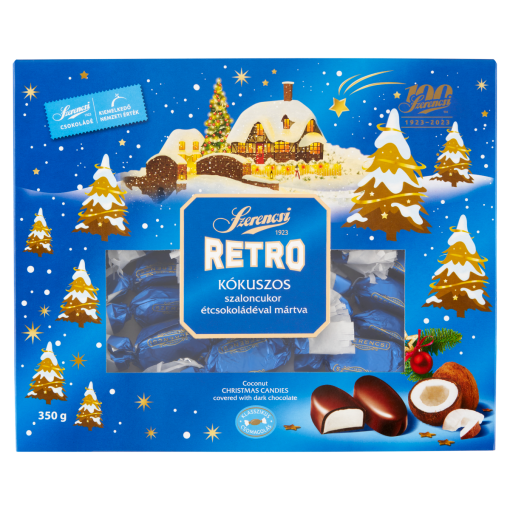 Szerencsi Retro kókuszos szaloncukor étcsokoládéval mártva 350 g