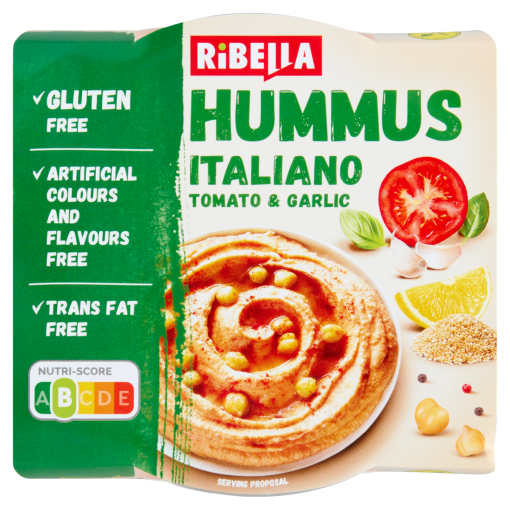 RiBella Hummus Italiano paradicsom & fokhagyma csicseriborsó krém 200 g