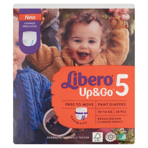 Libero Up&Go egyszerhasználatos bugyipelenka, méret: 5, 10-14 kg, 20 db
