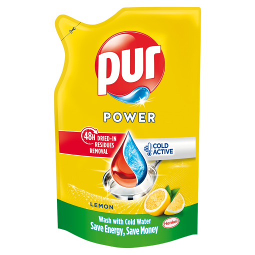 Pur Power Lemon kézi mosogatószer utántöltő 450 ml