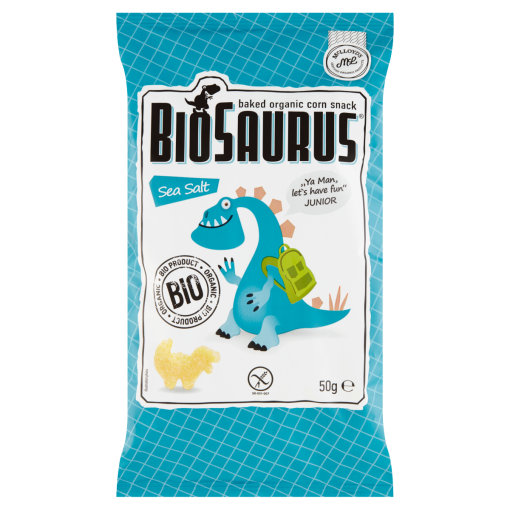 BioSaurus BIO tengeri só ízesítésű extrudált kukoricás snack 50 g