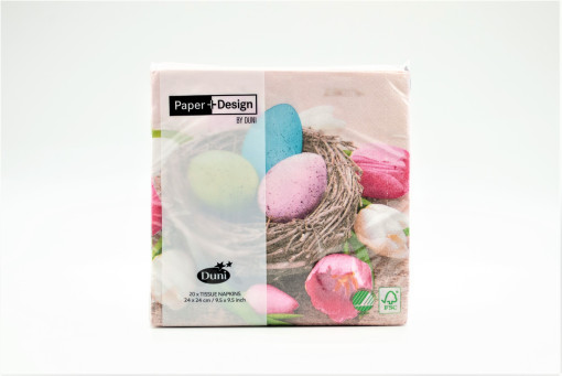 Paper+Design by Duni  szalvéta koktél 25×25 cm, 3 rétegű 20 db/cs Húsvéti tojásos