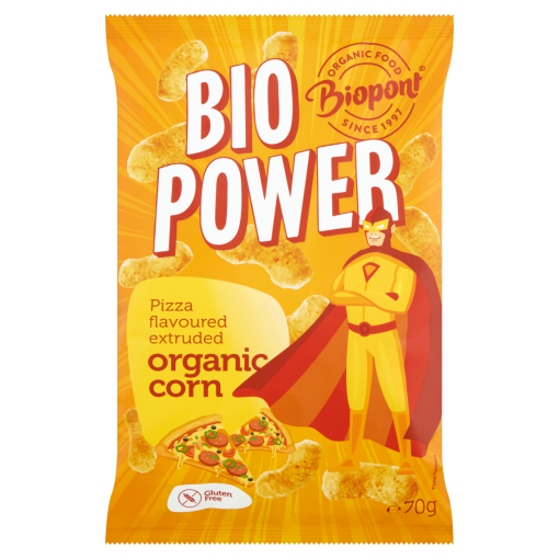 Biopont Bio Power gluténmentes, extrudált BIO kukorica pizza ízesítéssel 70 g