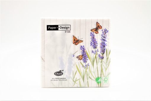 Paper+Design by Duni  szalvéta koktél 25×25 cm, 3 rétegű 20 db/cs pillangós