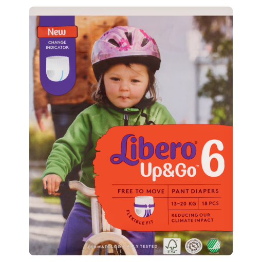 Libero Up&Go egyszerhasználatos bugyipelenka, méret: 6, 13-20 kg 18 db