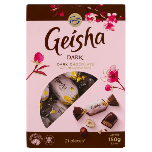 Fazer Geisha étcsokoládé mogyoró-nugát töltelékkel 150 g
