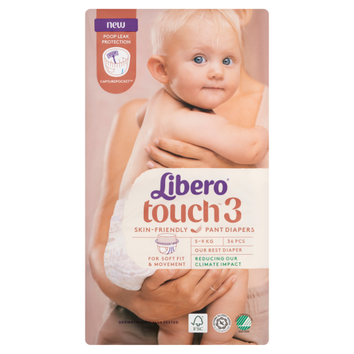 Libero Touch egyszerhasználatos bugyipelenka, méret: 3, 5-9 kg, 36 db