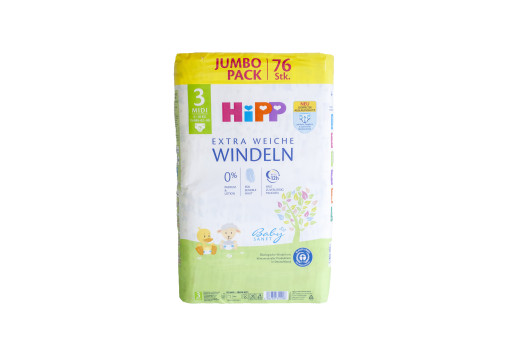 HIPP Babysanft pelenka Midi jumbo pack 76 db 6-10 kg