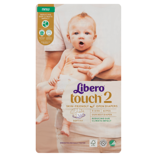 Libero Touch egyszerhasználatos pelenkanadrág, méret: 2, 3-6 kg, 62 db