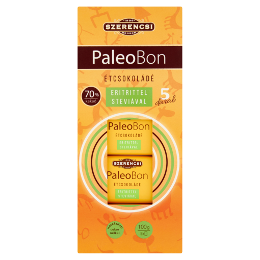 Szerencsi PaleoBon étcsokoládé édesítőszerekkel 5 db 100 g
