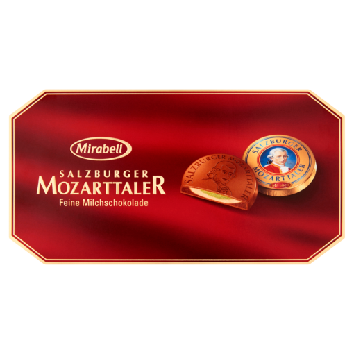 Mirabell Salzburger Mozarttaler tejcsokoládé mogyoróskrém és marcipános töltelékkel 10 db 200 g