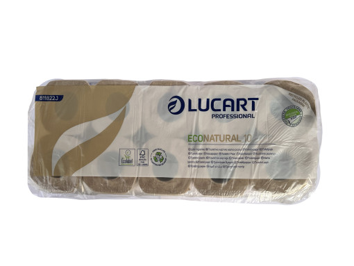 Lucart EcoNatural 10 tekercs, 180 lap, 2 rétegű WC papír,