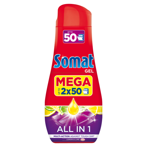 Somat All in 1 Lemon&Lime mosogatógép gél 100 mosogatás 2 × 900 ml