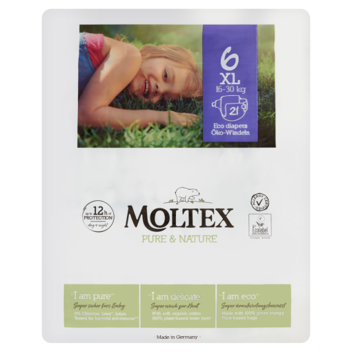 Moltex Pure & Nature ÖKO nadrágpelenka méret: 6 XL, 16-30 kg, 21 db