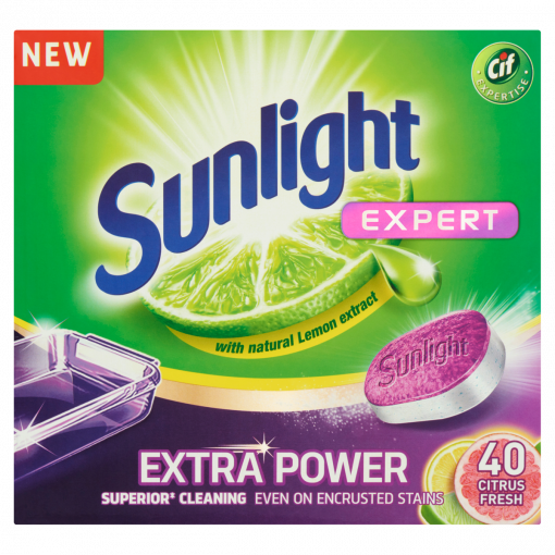 SUNLIGHT Expert Mosogatótabletta Citrusos 40 db (Dishwasher Tabs Lemon)