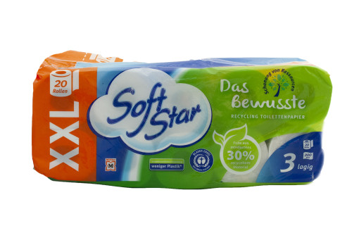 Soft Star 100% újrahasznosított WC papír 8×200 lap, 3 rétegű