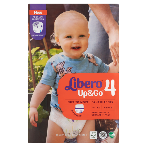 Libero Up&Go egyszerhasználatos bugyipelenka, méret: 4, 7-11 kg, 42 db