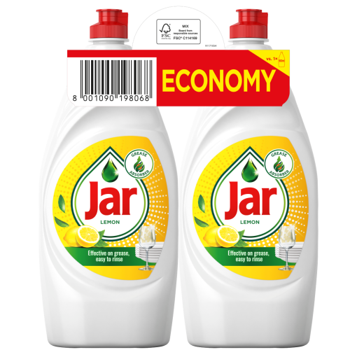 Jar Lemon Folyékony Mosogatószer Zsíroldó Áztatás Nélkül Eltávolítja A Zsíros Szennyeződéseket 2×900