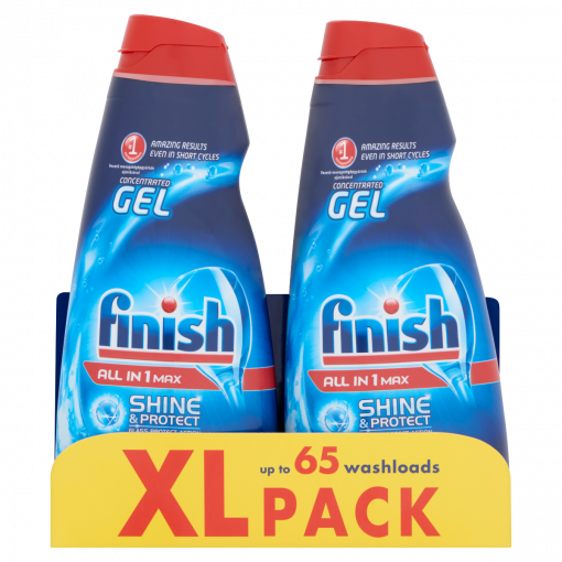 Finish All in 1 Max Shine & Protect gépi mosogatógél 2 x 650 ml (Dishwasher Gel)