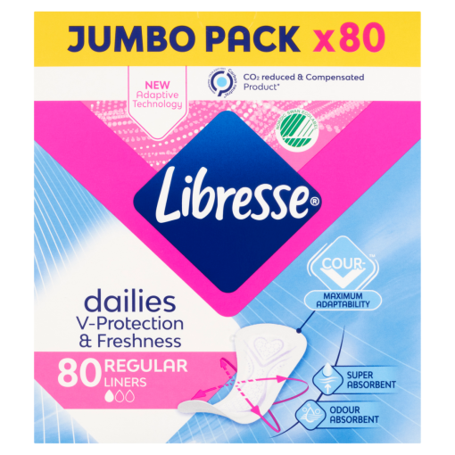Libresse Dailies V-Protection & Freshness Regular tisztasági betét 80 db